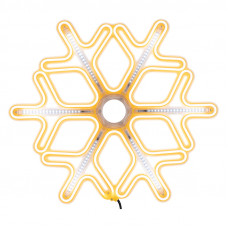 Фигура «Снежинка» из гибкого неона с эффектом тающих сосулек, 60х60 см, цвет свечения теплый белый/белый NEON-NIGHT