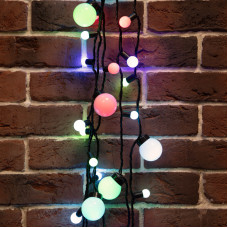 Гирлянда "LED - шарики", Мульти Ø17,5мм, Ø23мм, Ø17,5мм, Ø45мм 10м 80 диодов